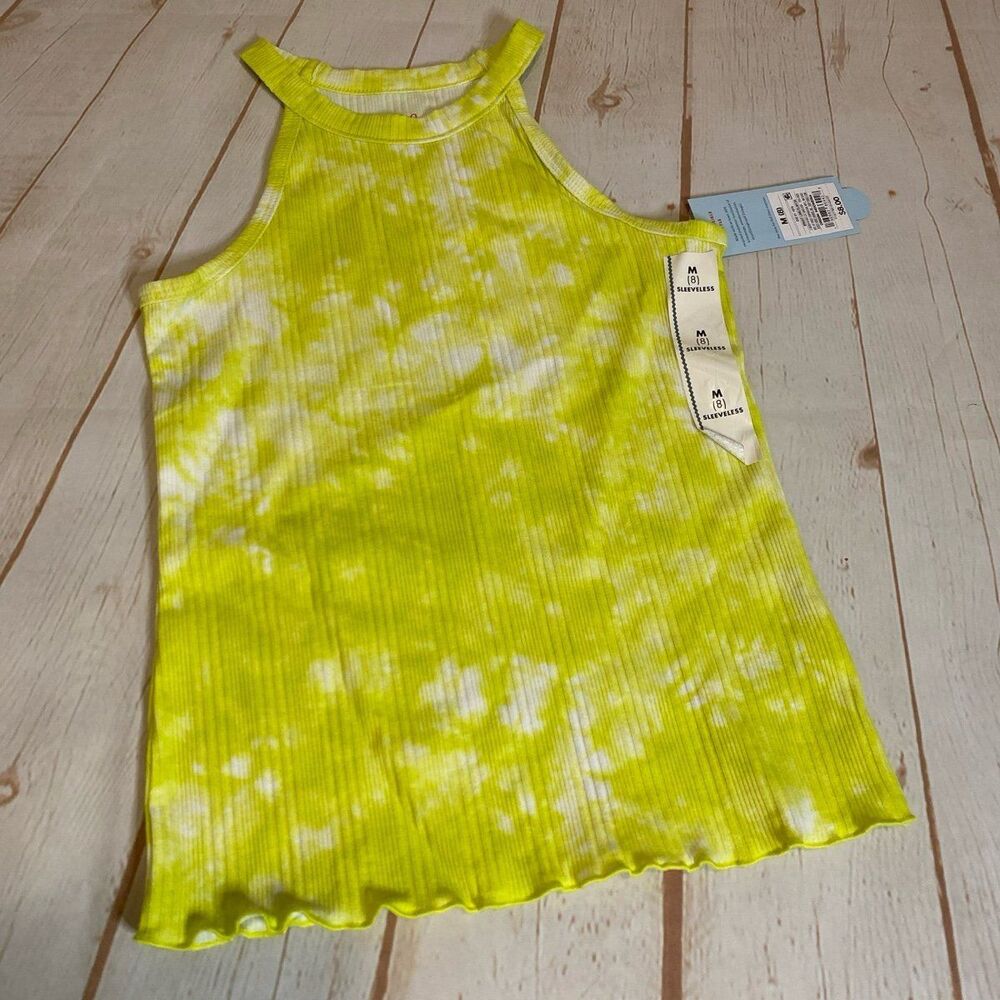 NWT Cat & Jack Lemon Lime Ringneck Round Neck Tank Top M